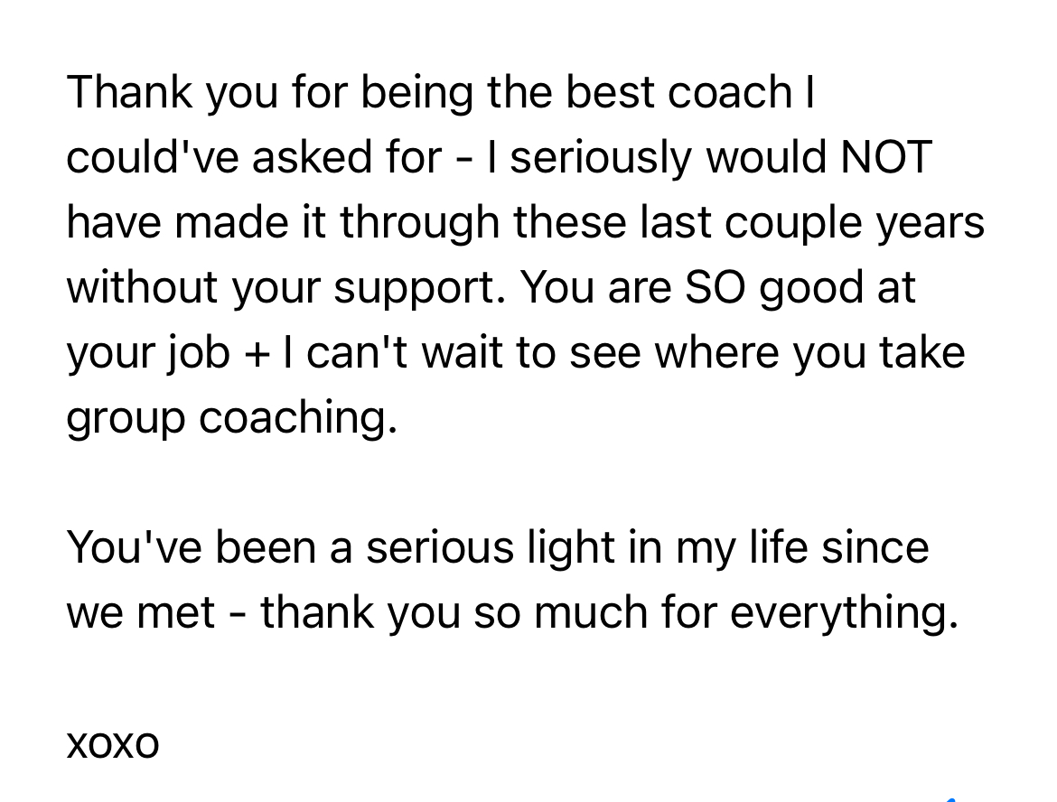 Best coach testimonial