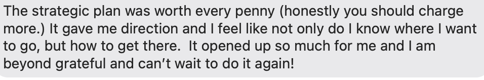 Strategic plan worth every penny testimonial